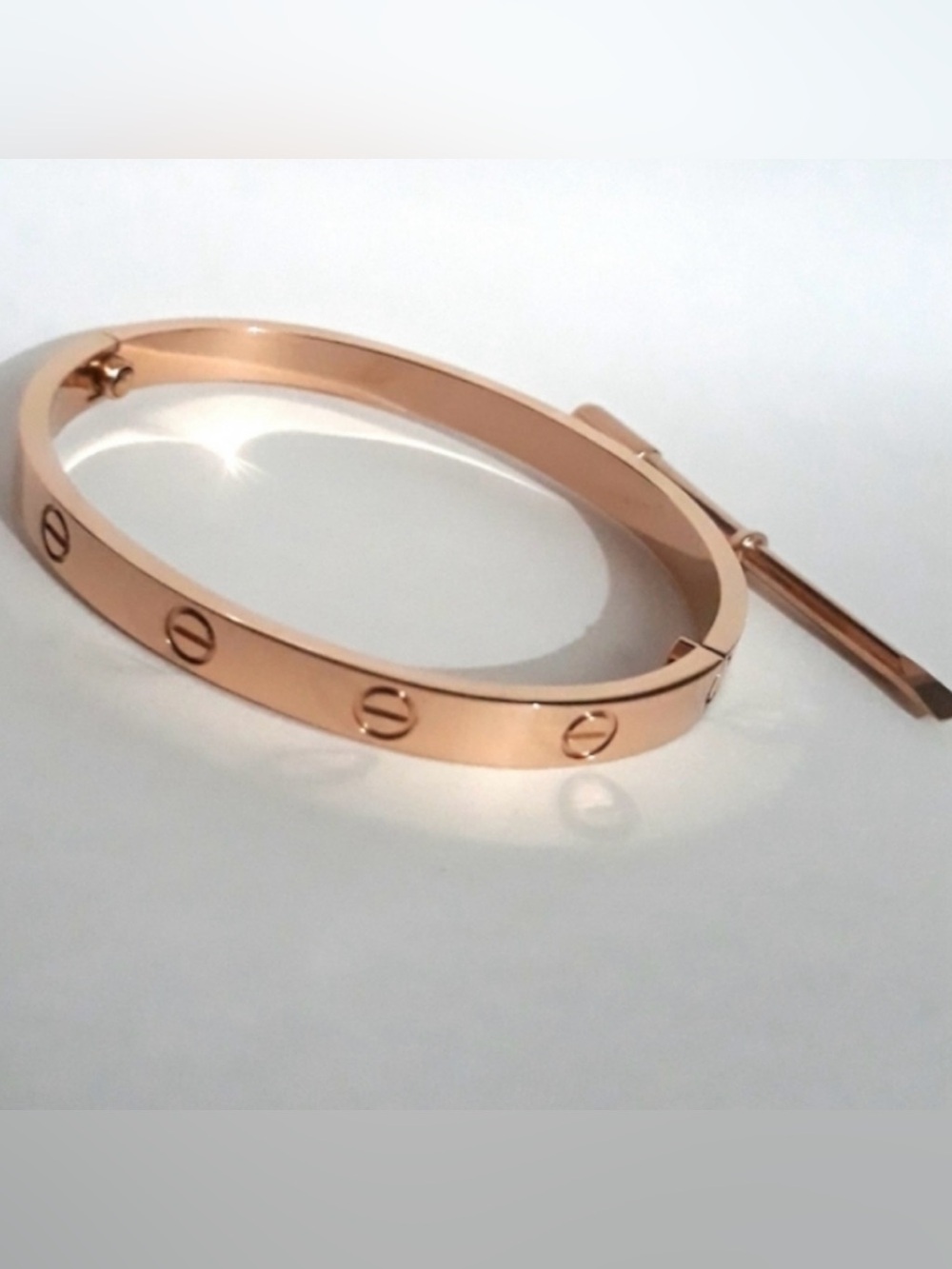 Generic Rose Gold Screw Cuff Bangle Bracelet with Screwdriver - Picture 5 of 6